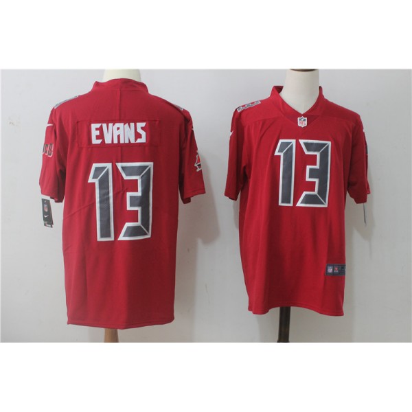 Tampa Bay Buccaneers #13 Mike Evans Red Stitched Limited Rush Nike Jersey