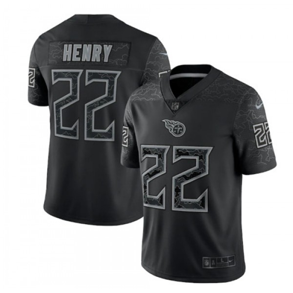 Tennessee Titans #22 Derrick Henry Black Reflective Limited Stitched Football Jersey