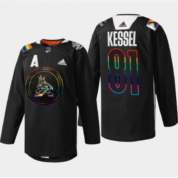 Arizona Coyotes #81 Phil Kessel 2022 Black Pride Night Stitched Jersey
