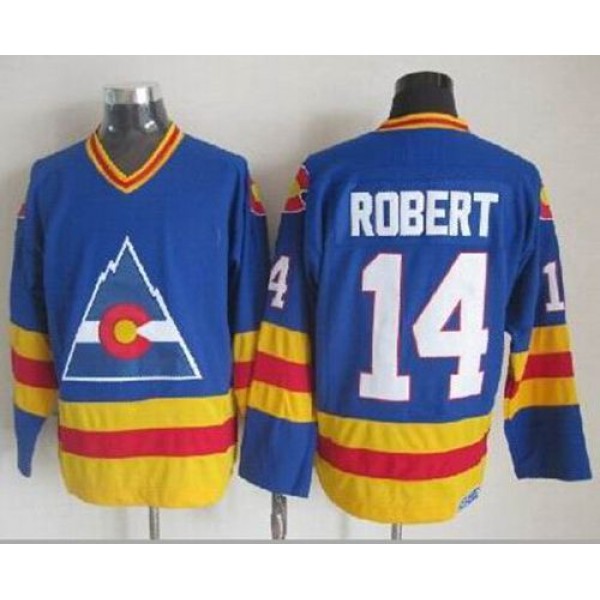 Avalanche #14 Rene Robert Blue CCM Throwback Stitched Jersey