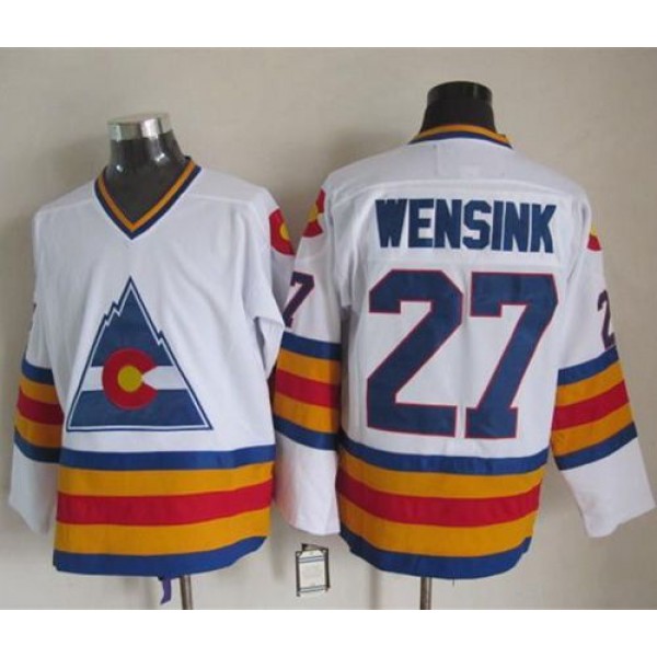 Avalanche #27 John Wensink White CCM Throwback Stitched Jersey