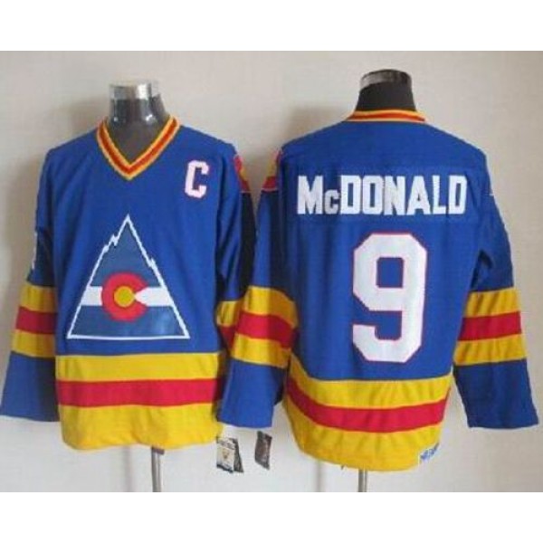 Avalanche #9 Lanny Mcdonald Blue CCM Throwback Stitched Jersey