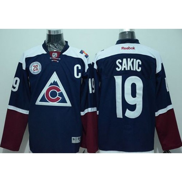 Avalanche #19 Joe Sakic Navy Blue Alternate Stitched Jersey