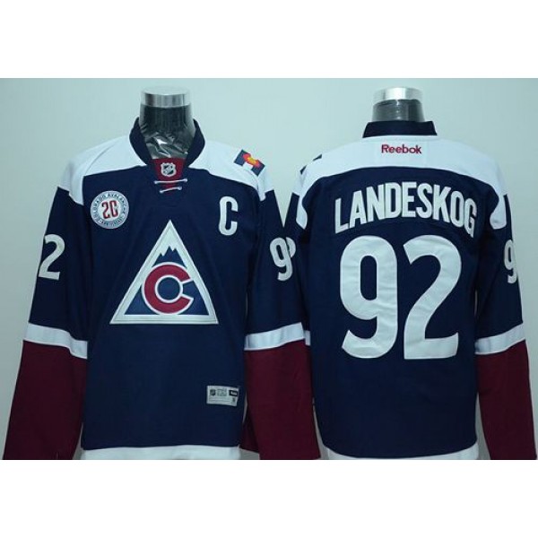 Avalanche #92 Gabriel Landeskog Navy Blue Alternate Stitched Jersey