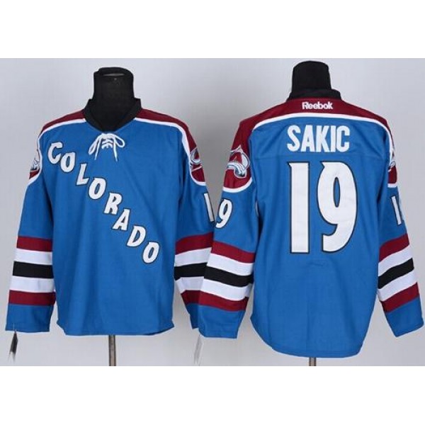 Avalanche #19 Joe Sakic Stitched Blue Third Jersey