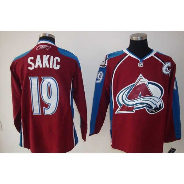 Avalanche #19 Joe Sakic Stitched Red Jersey