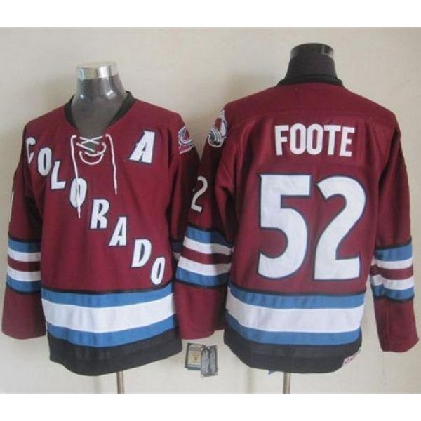 Avalanche #52 Adam Foote Red CCM Throwback Stitched Jersey