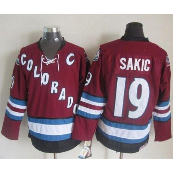 Avalanche #19 Joe Sakic Red CCM Throwback Stitched Jersey