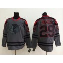 Blackhawks #29 Bryan Bickell Charcoal Cross Check Fashion Stitched Jersey