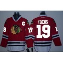 Blackhawks #19 Jonathan Toews Red Reflective Version Stitched Jersey