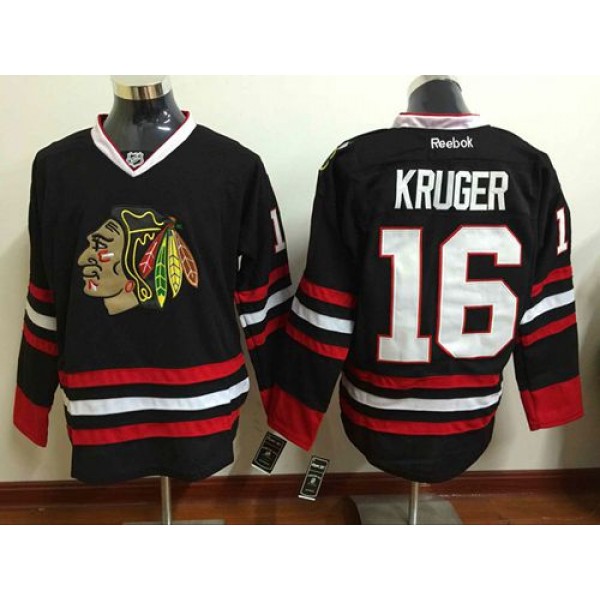 Blackhawks #16 Marcus Kruger Black Stitched Jersey