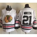 Blackhawks #21 Stan Mikita White CCM Throwback Stitched Jersey
