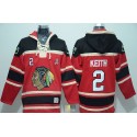 Blackhawks #2 Duncan Keith Red Sawyer Hooded Sweatshirt Stitched Jersey