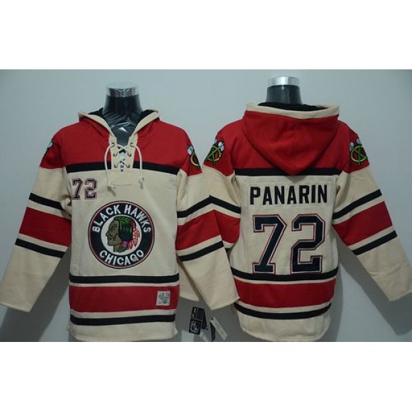 Blackhawks #72 Artemi Panarin Cream Sawyer Hooded Sweatshirt Stitched Jersey