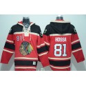 Blackhawks #81 Marian Hossa Red Sawyer Hooded Sweatshirt Stitched Jersey