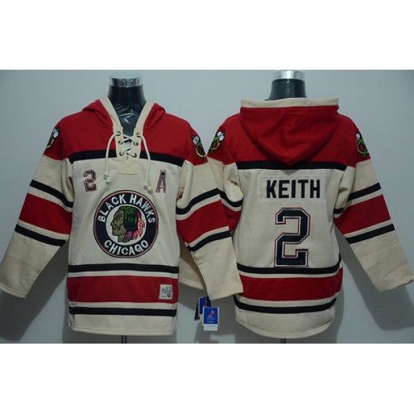 Blackhawks #2 Duncan Keith Cream Sawyer Hooded Sweatshirt Stitched Jersey