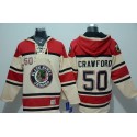 Blackhawks #50 Corey Crawford Gream Sawyer Hooded Sweatshirt Stitched Jersey