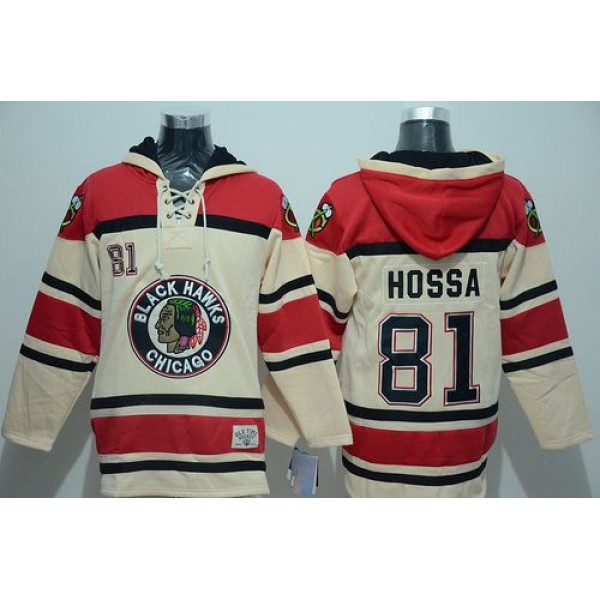 Blackhawks #81 Marian Hossa Gream Sawyer Hooded Sweatshirt Stitched Jersey