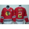 Blackhawks #2 Duncan Keith Red Team Logo On No. Stitched Jersey