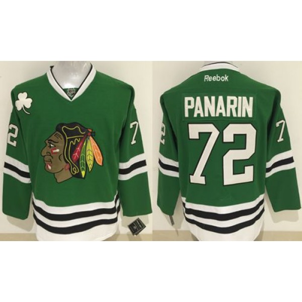 Blackhawks #72 Artemi Panarin Green Stitched Jersey