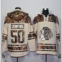 Blackhawks #50 Corey Crawford Cream Camo Stitched Jersey
