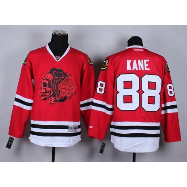 Blackhawks #88 Patrick Kane Red(Red Skull) Stitched Jersey