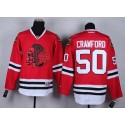 Blackhawks #50 Corey Crawford Red(Red Skull) Stitched Jersey