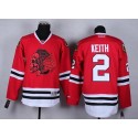 Blackhawks #2 Duncan Keith Red(Red Skull) Stitched Jersey