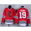 Blackhawks #19 Jonathan Toews Red(Red Skull) Stitched Jersey