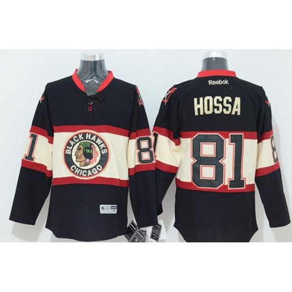 Blackhawks #81 Marian Hossa Black New Third Stitched Jersey