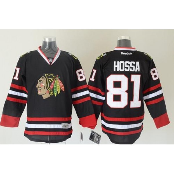 Blackhawks #81 Marian Hossa Black Stitched Jersey