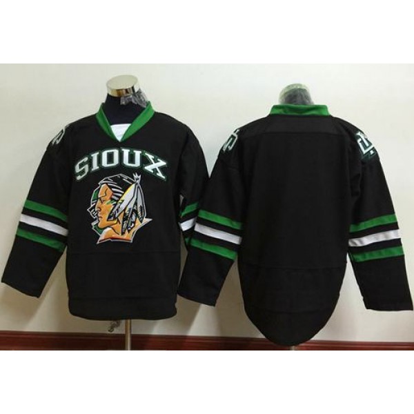 Blackhawks Blank Black Sioux Stitched Jersey