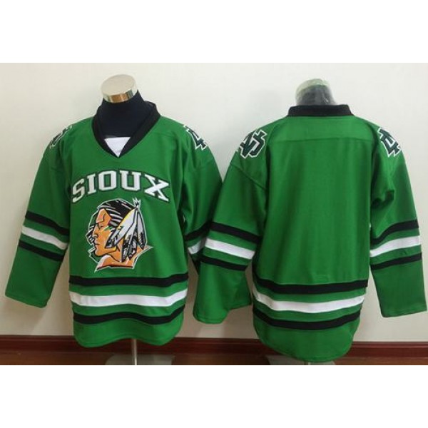 Blackhawks Blank Green Sioux Stitched Jersey