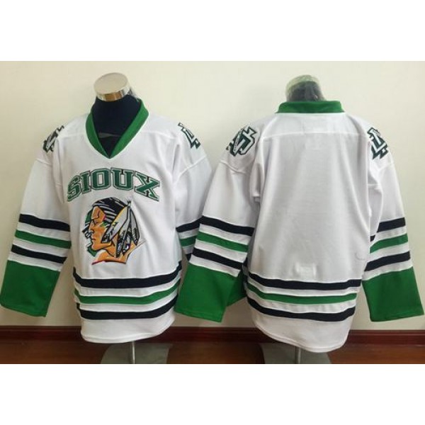 Blackhawks Blank White Sioux Stitched Jersey