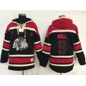 Blackhawks #9 Bobby Hull Black Sawyer Hooded Sweatshirt Stitched Jersey