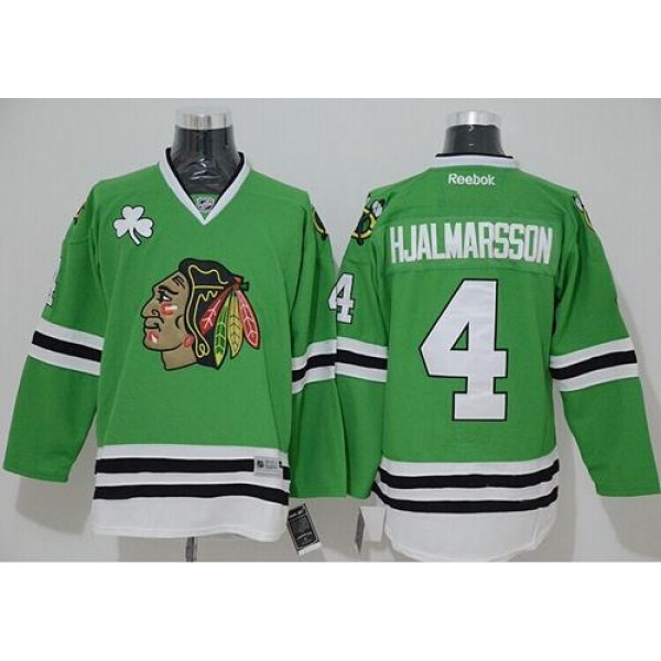 Blackhawks #4 Nikals Hjalmarsson Green Stitched Jersey