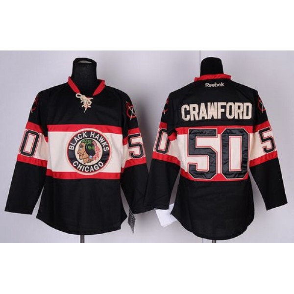 Blackhawks #50 Corey Crawford Black New Third Stitched Jersey
