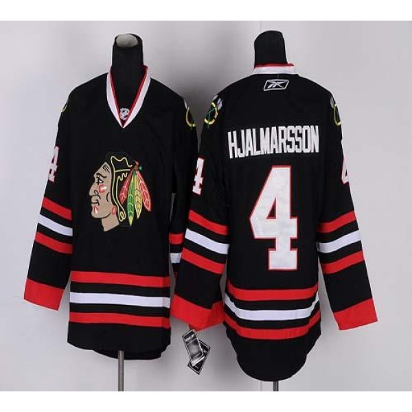 Blackhawks #4 Nikals Hjalmarsson Black Stitched Jersey