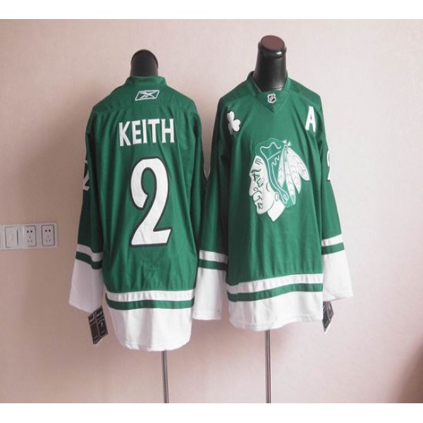 Blackhawks St Patty's Day #2 Duncan Keith Green Stitched Jersey