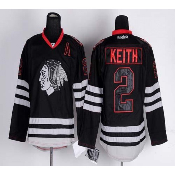 Blackhawks #2 Duncan Keith Black Ice Stitched Jersey