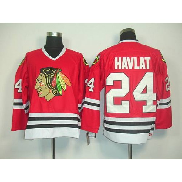 Blackhawks #24 Martin Havlat Red CCM Throwback Stitched Jersey