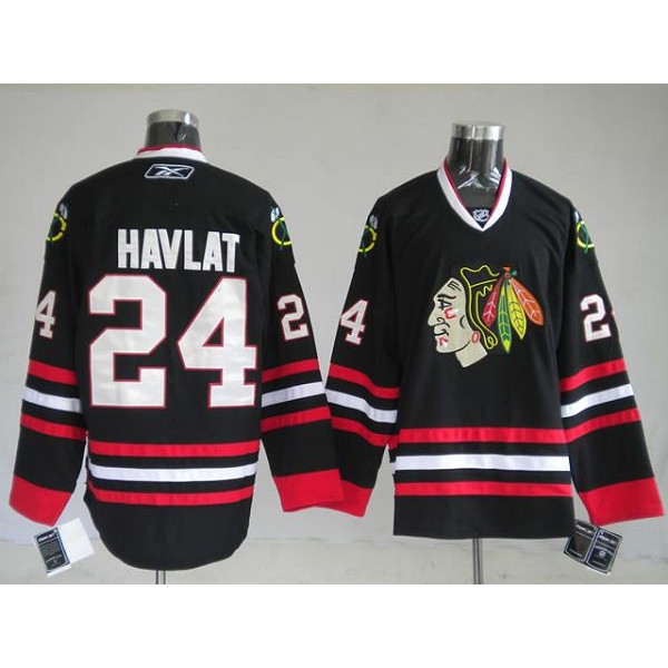 Blackhawks #24 Martin Havlat Stitched Black Jersey