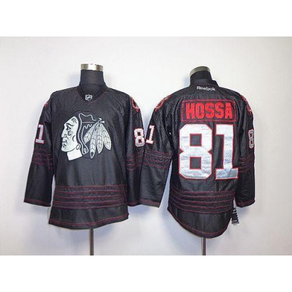 Blackhawks #81 Marian Hossa Black Accelerator Stitched Jersey