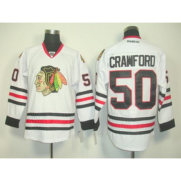 Blackhawks #50 Corey Crawford White Stitched Jersey
