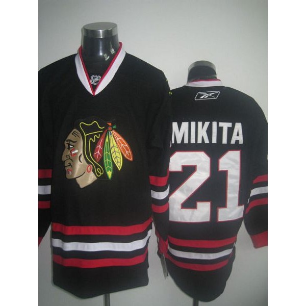 Blackhawks #21 Stan Mikita Stitched Black Jersey