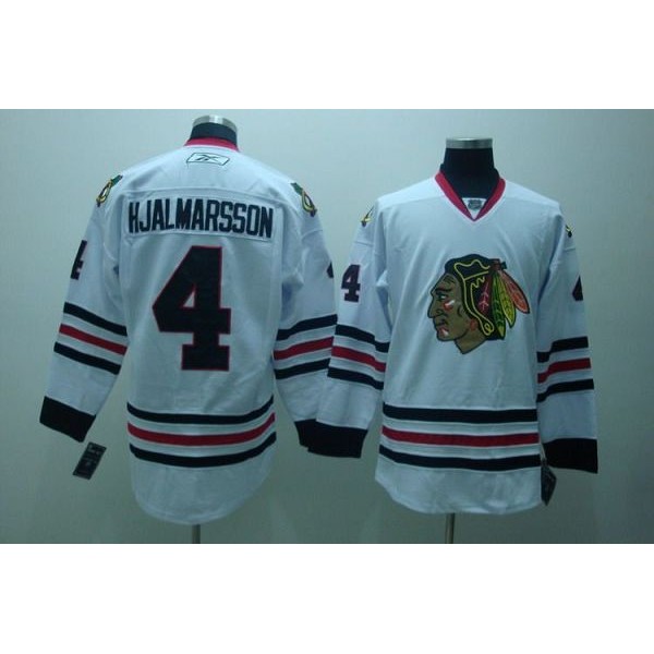 Blackhawks #4 Nikals Hjalmarsson Stitched White Jersey