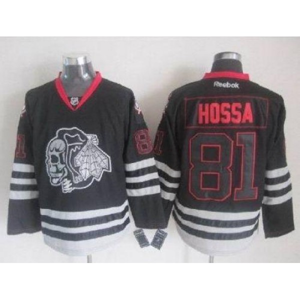 Blackhawks #81 Marian Hossa New Black Ice Stitched Jersey