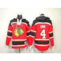 Blackhawks #4 Bobby Orr Red Sawyer Hooded Sweatshirt Stitched Jersey