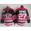 Blackhawks #27 Jeremy Roenick Red Black 75TH CCM Stitched Jersey