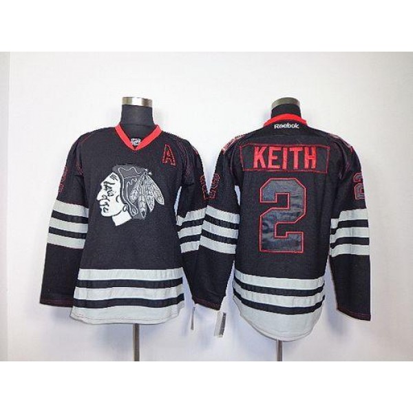 Blackhawks #2 Duncan Keith Black Accelerator Stitched Jersey